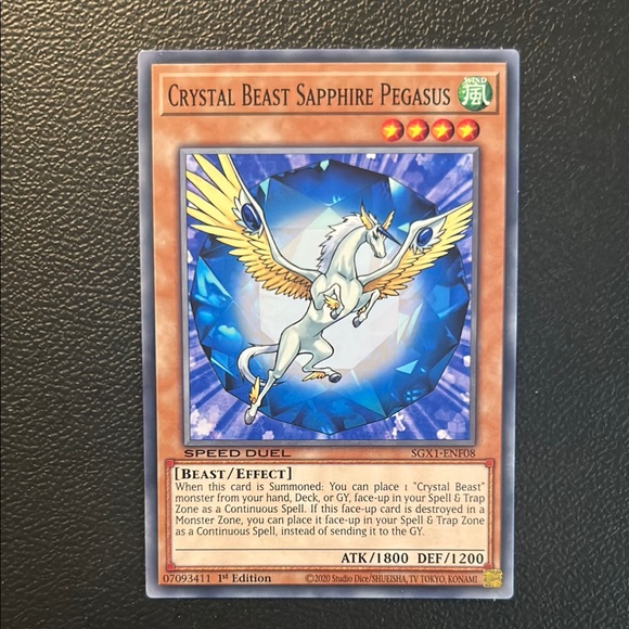 Crystal Beast Sapphire Pegasus SGX1-ENF08 - Carta Yu-Gi-Oh! Secret Rare - 1st Edition - 4